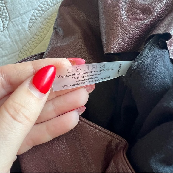 NWT - Commando - Faux Leather Paperbag Pants - Oxblood - Picture 8 of 13